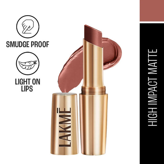 Lakme 9to5 Powerplay Priming Matte Lipstick, Lasts 16hrs, Nude Touch
