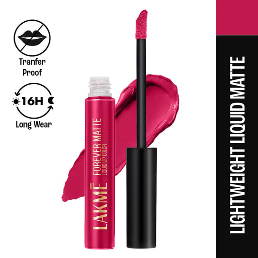 Lakme Forever Matte Liquid Lip, 16hr Lipstick, Lightweight & transferproof - Red Berry
