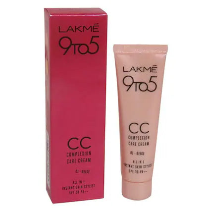 Lakme 9 to 5 All In 1 SPF 30 PA+ + Instant Skin Stylist CC Cream, Beige 9 g