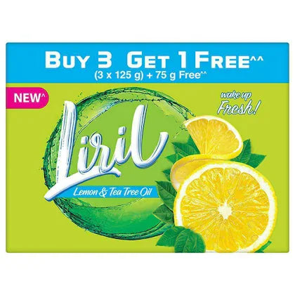 Liril Lemon & Tea Tree Oil Soap (Buy 3 x 125 g Get 1 x 75 g Free)