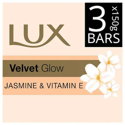 Lux Velvet Glow Jasmine & Vitamin E Soap 150 g (Pack of 3)