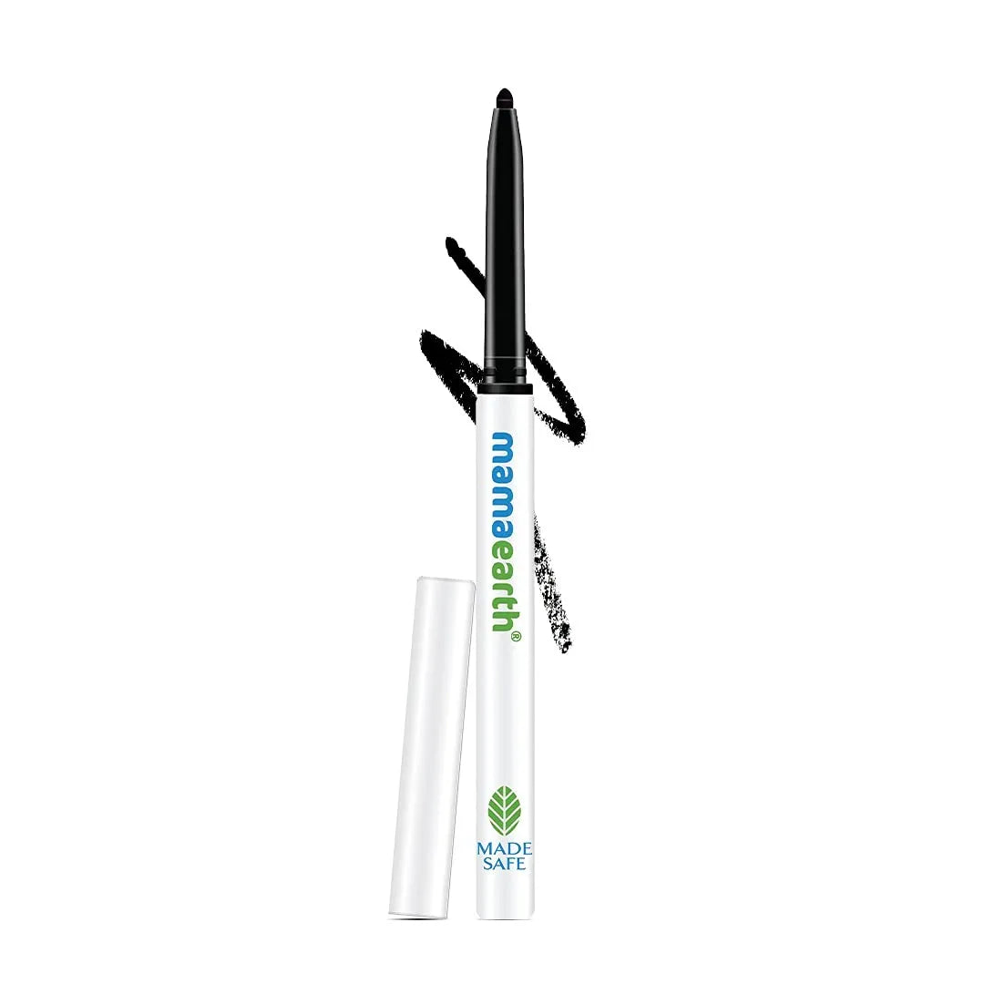 Mamaearth Charcoal Black Long Stay Kajal Black Retractable Waterproof With Vitamin C & Chamomile For 11-Hour Smudge-Free Stay
