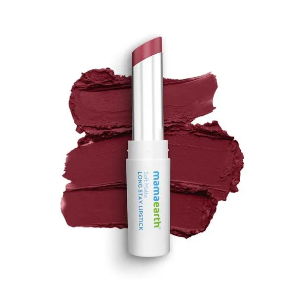 Mamaearth Soft Matte Long Stay Lipstick - 03 Grape Wine | Moisturizing
