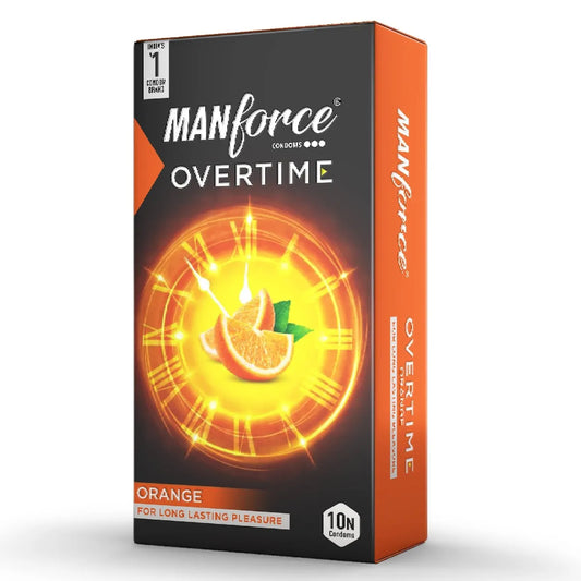 Manforce Dotted Delay Condoms With Benzocaine 4.5% (Orange Flavor)
