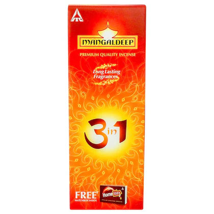 Mangaldeep 3 In 1 Premium Incense Stick With Free Matchbox 213 g