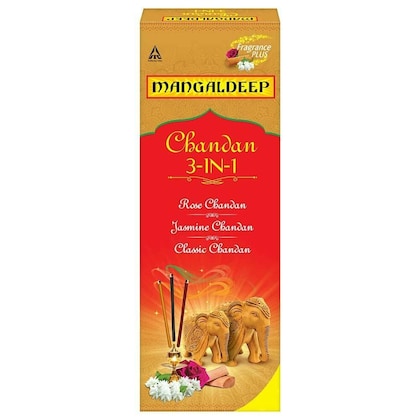 Mangaldeep Rose Jasmine Classic Chandan 3-In-1 Agarbatti 180 pcs