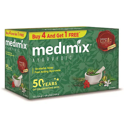 Medimix Ayurvedic 18-Herbs Classic Soap 125 g (Buy 4 Get 1 Free)
