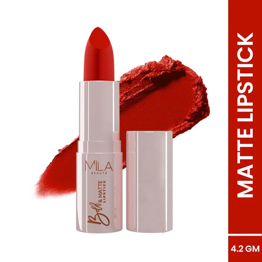 Mila Beaute Bold & Matte Lipstick Highly Pigmented & Soft Matte Finish - 01 Red Carpet
