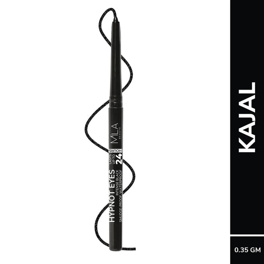 Mila Beaute Hypnot Eyes Kajal Waterproof & Smudgeproof 24Hr Longwear - Black
