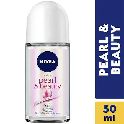 Nivea Pearl & Beauty 48h Deodorant Roll On for Smooth & Beautiful Underarms 50 ml for Women
