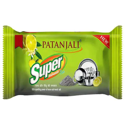 Patanjali Lemon & Wood Ash Super Dishwash Bar 145 g
