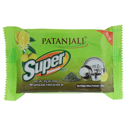 Patanjali Lemon and Wood Ash Super Dishwash Bar 225 g
