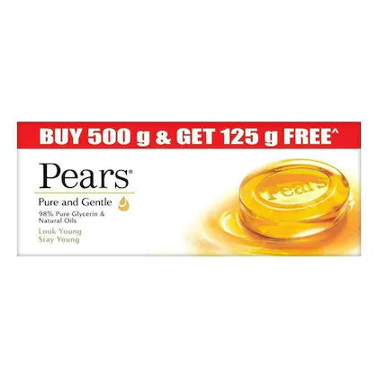 Pears Pure & Gentle Soap with Natural Oils 125 g (Buy 4 Get 1 Free)