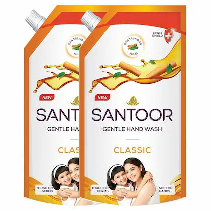 Santoor Classic Gentle Hand Wash 700 ml (Buy 1 Get 1 Free)