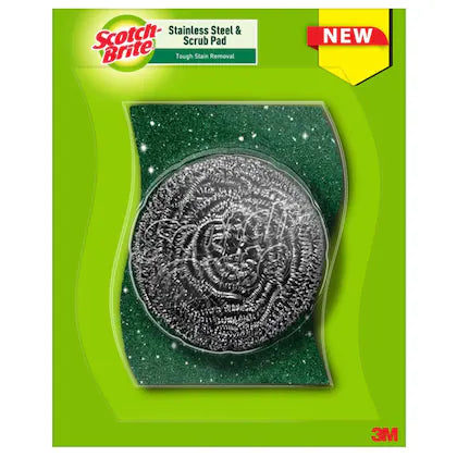 Scotch-Brite Stainless Steel Scrub and Scrub Pad (1pc + 1 pcs) (6.9 cm x 10.1 cm)