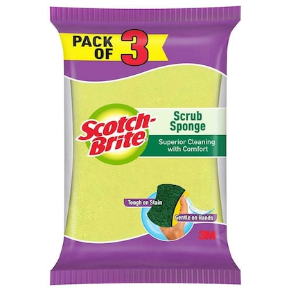 Scotch Brite Scrub Sponge (10 cm x 6 cm) 3 pcs