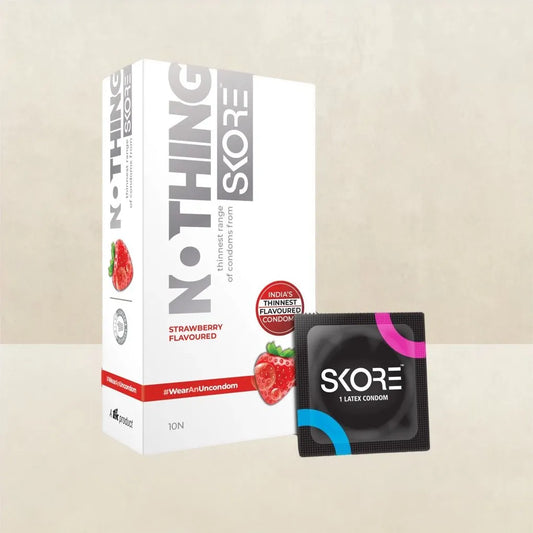 Skore Nothing - Ultra Thin And Strawberry Flavoured Condoms

