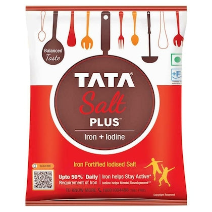 Tata Plus Iron Fortified Iodised Salt 1 kg
