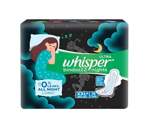 Whisper Ultra Nights Sanitary Pads (16 Pieces)