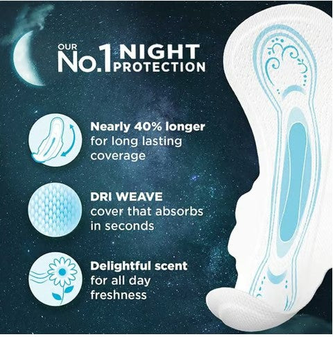 Whisper Ultra Nights Sanitary Pads (16 Pieces)