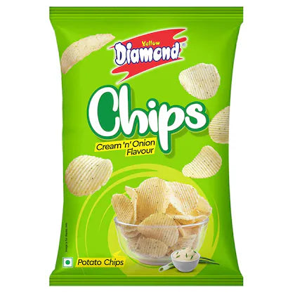 Yellow Diamond Cream and Onion Potato Chips 100 g