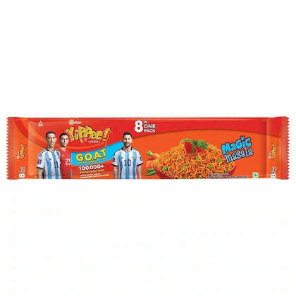 YiPPee! Magic Masala 8 Block Instant Noodles | Long, Non-Sticky With Real Vegetables 480g