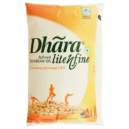 Dhara Lite N Fine Refined Soyabean Oil 1 L