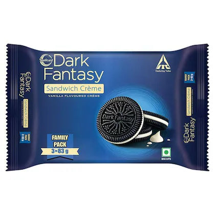 Sunfeast Dark Fantasy Vanilla Creme Biscuits 249 g (Pack of 3)